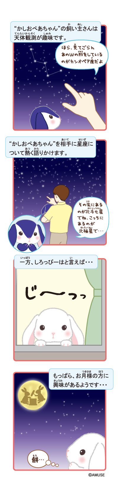 4コマ漫画ぽてうさろっぴー星に願いを