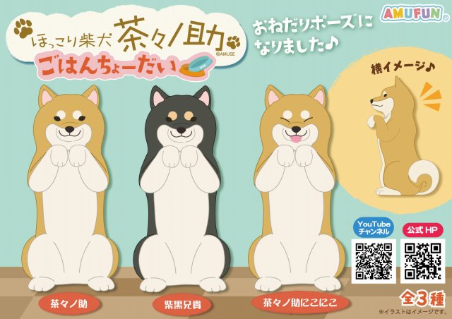 ≪9月の新商品≫ほっこり柴犬茶々ノ助ごはんちょーだい★アミューズプライズ-NEW ITEM！