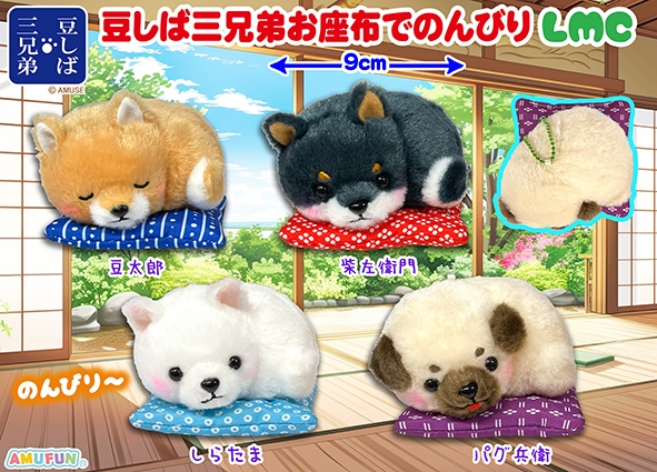 豆しば三兄弟お座布でのんびりLMC