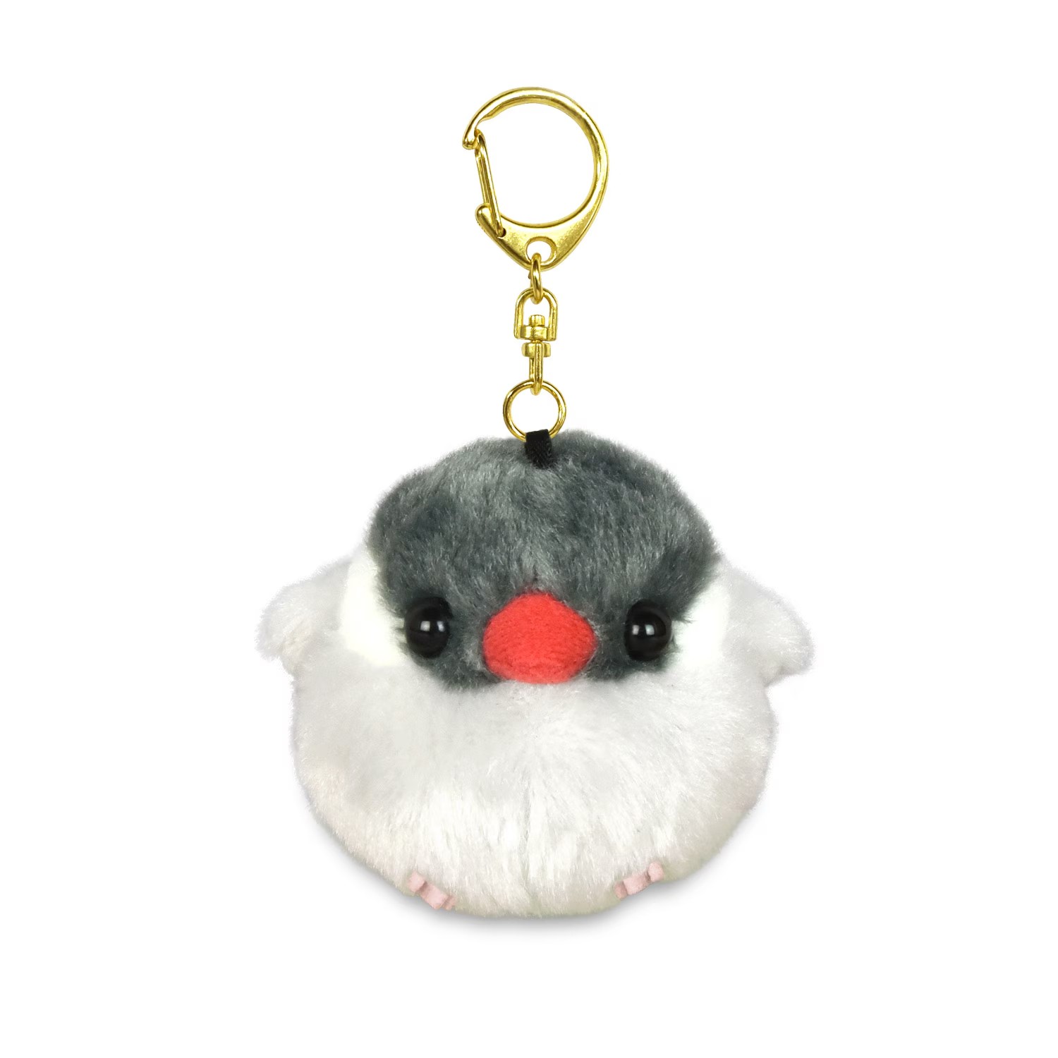 ふくふくことりマスコットキーホルダーぶんさく（文鳥）